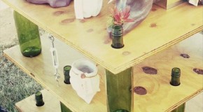 DIY Shelf Made With Wine Bottles