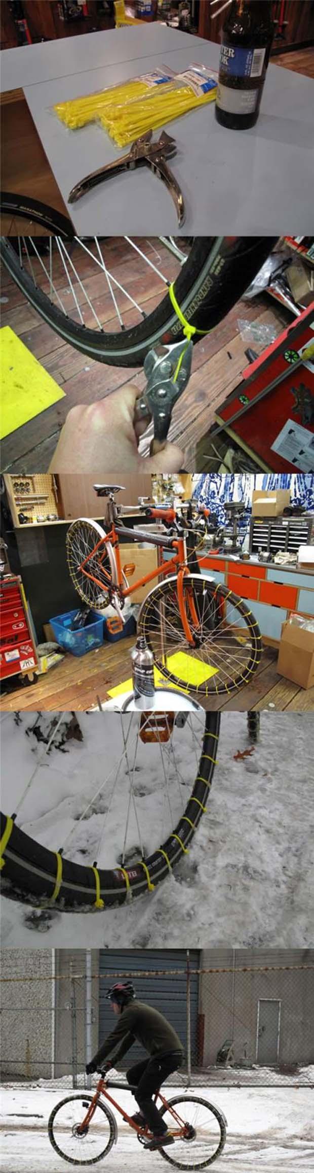 DIY Bicycle Snow Tires